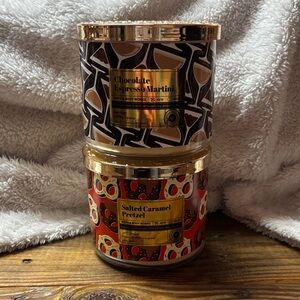 Bath & Body Works Salted Caramel Pretzel & Chocolate Espresso Martini Candles